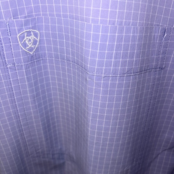 🆕💜 Ariat Pro Series Mens Purple Check Western Button Down Shirt Rodeo Ranch - Picture 4 of 15